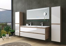 Doppelwaschtisch Eiche / Weiß