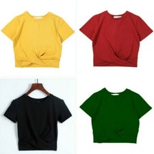 Damen Bauchfreies Top Solid