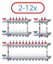 Heizkreisverteiler Edelstahl Fußbodenheizung Entlüfter Durchflussanzeiger 2- 12
