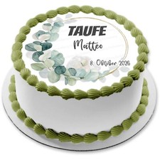 Taufe Tortenaufleger Party Deko personalisiert Name Text Tischdeko essbar Geburt