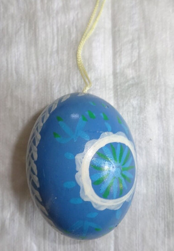 Osterei bemalt blau - osterei,