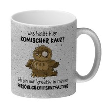 Eule Glitzer-Kaffeebecher mit