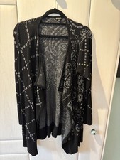 Desigual Strickjacke schwarz grau mit bunten Steinen neu