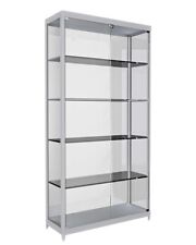 Glasvitrine Messevitrine mit LED-Beleuchtung H 198cm Ausstellungsvitrine Vitrine