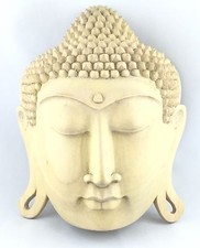Buddha-Wandmaske aus handgeschnitztem Tropenholz (als Dekoration/Handarbeit)