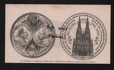 Bilddokument 1881, Die Denkmünze zur Vollendung des Kölner Doms