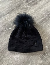 Bogner Mütze • Schwarz Damen Echtfell • Bommelmütze