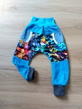 Türkise Jogginghose,Pumphose,Gr.98/104,neu, Angerauter Sweat,Handmade,Unikat 