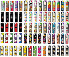 MOTIV WÄHLBAR 50 Stück Feuerzeuge Nachfüllbar Elektronik Feuerzeug im Display