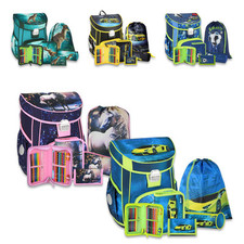 Schul Ranzen Set Turnbeutel Mäppchen Etui Brustbeutel Reflektoren Jungen Mädchen