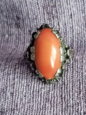 antike Korallenring Art Deco