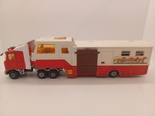 US TRUCK HORSE BOX PFERDETRANSPORTER 1/60 MAJORETTE MADE IN FRANCE 80ERJAHRE 