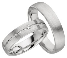 2x JC Trauringe Eheringe 333 Gold Weißgold 8 Karat inkl.Gravur & Etui JC022