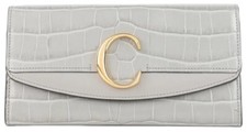 *** Chloé *** Portemonnaie Wallet Purse Grey Kroko Leder Golden C