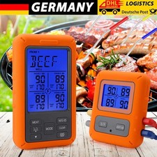 Digital Bratenthermometer Funk Grillthermometer Fleisch-Thermometer mit 4-Fühler