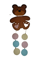 Papier/Tonkarton Fensterbild Bär/Teddy -Handmade-gebastelt