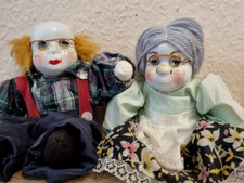 Zwei Porzellan Puppen Oma und Opa, Größe 20 cm