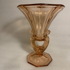 Art Deco Vase rosa Glas "Dame"