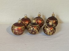 6er Set Christbaumschmuck Weihnacht Deko Glas Kugeln Braun