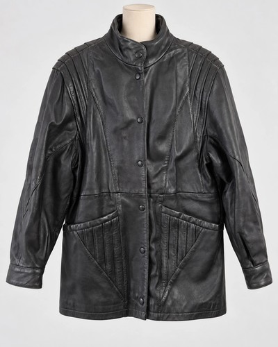 Dicker ledermantel schwarz - dicker,