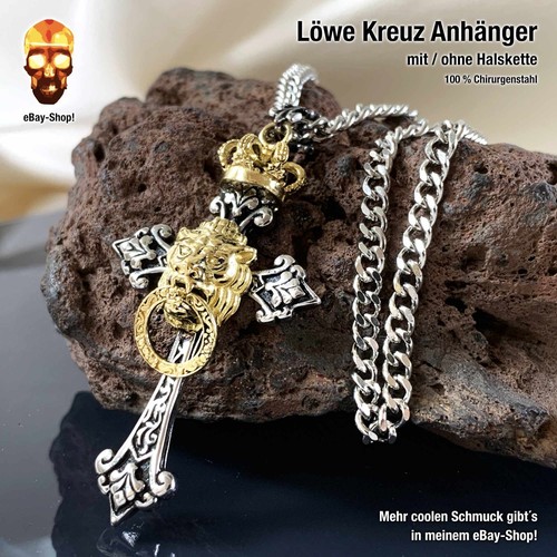 Kreuz löwe anhänger - kreuz,