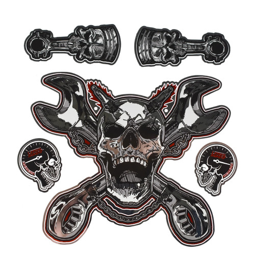 Chrome aufkleber set totenkopf - aufkleber-set,