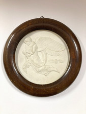 Porzellanbild weiß rund Engel