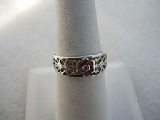 Vintage 925 SS Ring Rubin rot