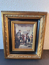 Porzellan Bildplatte, Schulstunde nach Julius Gertz , dekorativer Rahmen