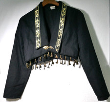 ❤️ SCHWARZE KURZE JACKE BOMMEL AM SAUM GRÖßE  M-L  SPANIEN REITEN PRE GOLDBRIESE