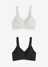 Bügelloser Still-BH Gr. (100) H Schwarz Grau Damen-Unterwäsche Neu