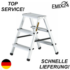 Doppelleiter 2x3 Aluleiter Trittleiter Zweiseitige Klappbar mit 3 Stufen