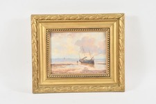 C25R11- Aquarell Fischerboot am Strand undeutlich signiert 