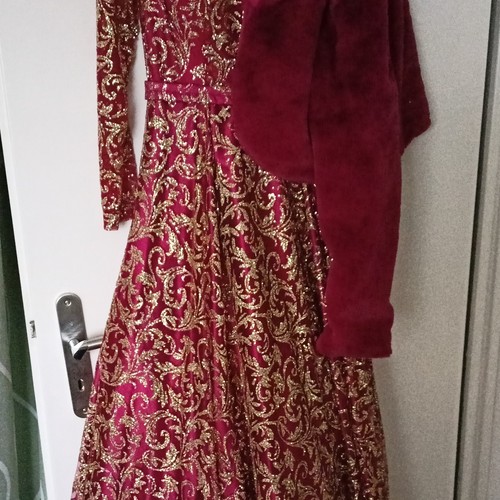 Damen abendkleid bordeaux gold - damen, bordeaux/gold