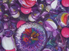 Stoff Jersey Murmeln in pink lila bunt Reststück 80 x 70 cm plus kleine Reste