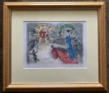 Marc Chagall: Sonne im Zirkus des roten Pferdes: gerahmt - Faksimile signiert - Ausgabe 7/100