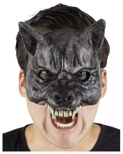 Schwarzer wolf halbmaske - wolf, aus