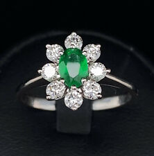 Ring aus 750er Weißgold mit 1 Beryll / Beryll-Triplette und 8 Brillanten