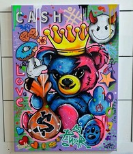 Acryl Gemälde 50x70 cm Streetartstyle, Popart "Teddy"