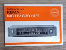 Bedienanleitung Rema Motiv 830 HiFi + Stromlaufplan