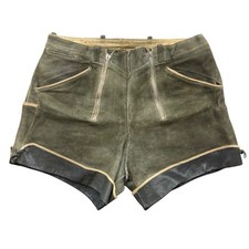 kurze Lederhose Gr. M BW 45cm vintage Doppelreißverschluss alt 70er ?