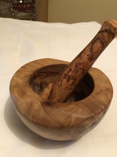 Mörser aus oliven holz - aus, holz,7cm
