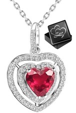 Herz kette 925 silber rot - 925,