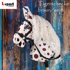 L-Sport Steckenpferd Hobby Horse groß Tiger braun/weiß mit Zaumzeug + Halfter