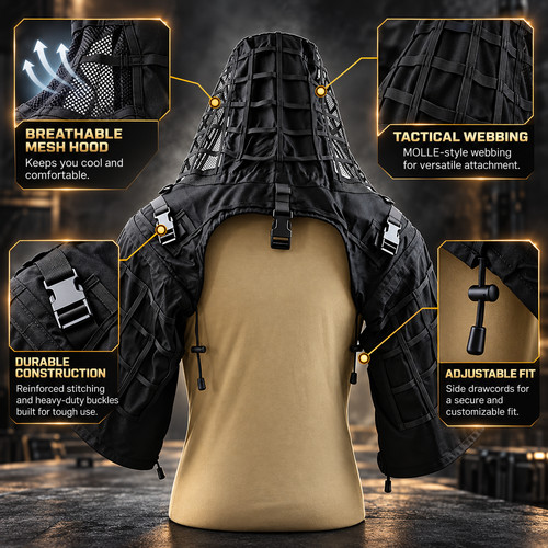 Ghillie suit base cotton black - cotton,