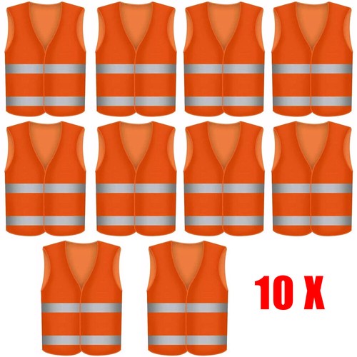 10x warnweste unfallweste neon - warnweste,