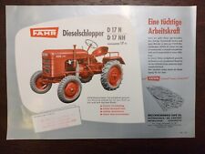 Original Fahr D 17 N / NH Schlepper Prospekt - Traktor Verkaufsprospekt von 1953
