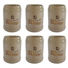 6x Bitburger Tonkrug Bierkrug