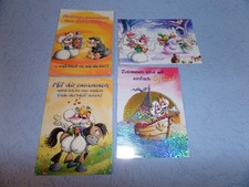 4 alte Diddl Postkarten - AK - Glitzer-Effektkarte 46 b , 26 , 42 , unbenutzt