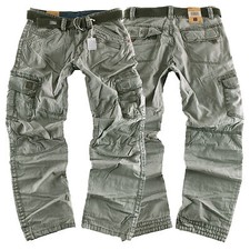 Timezone Herren Cargohose Benito TZ 4175 oliv plus Gürtel  Neuware Größe wählbar